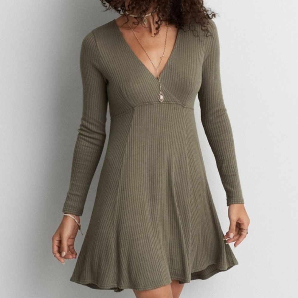 AEO Soft and Sexy ribbed wrap dress